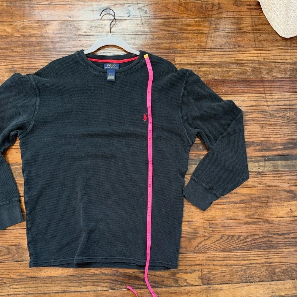 Polo Ralph Lauren Black Waffle Knit Thermal Long Sleeve Shirt Men’s XL